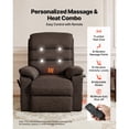 thumbnail image 4 of KFFKFF Power Lift Recliner Chair, Dual Motor Medium Lift Chair with Heat and Massage for Elderly, Position Adjustable, Remote Control, Chenille Fabric, Brown, 4 of 9
