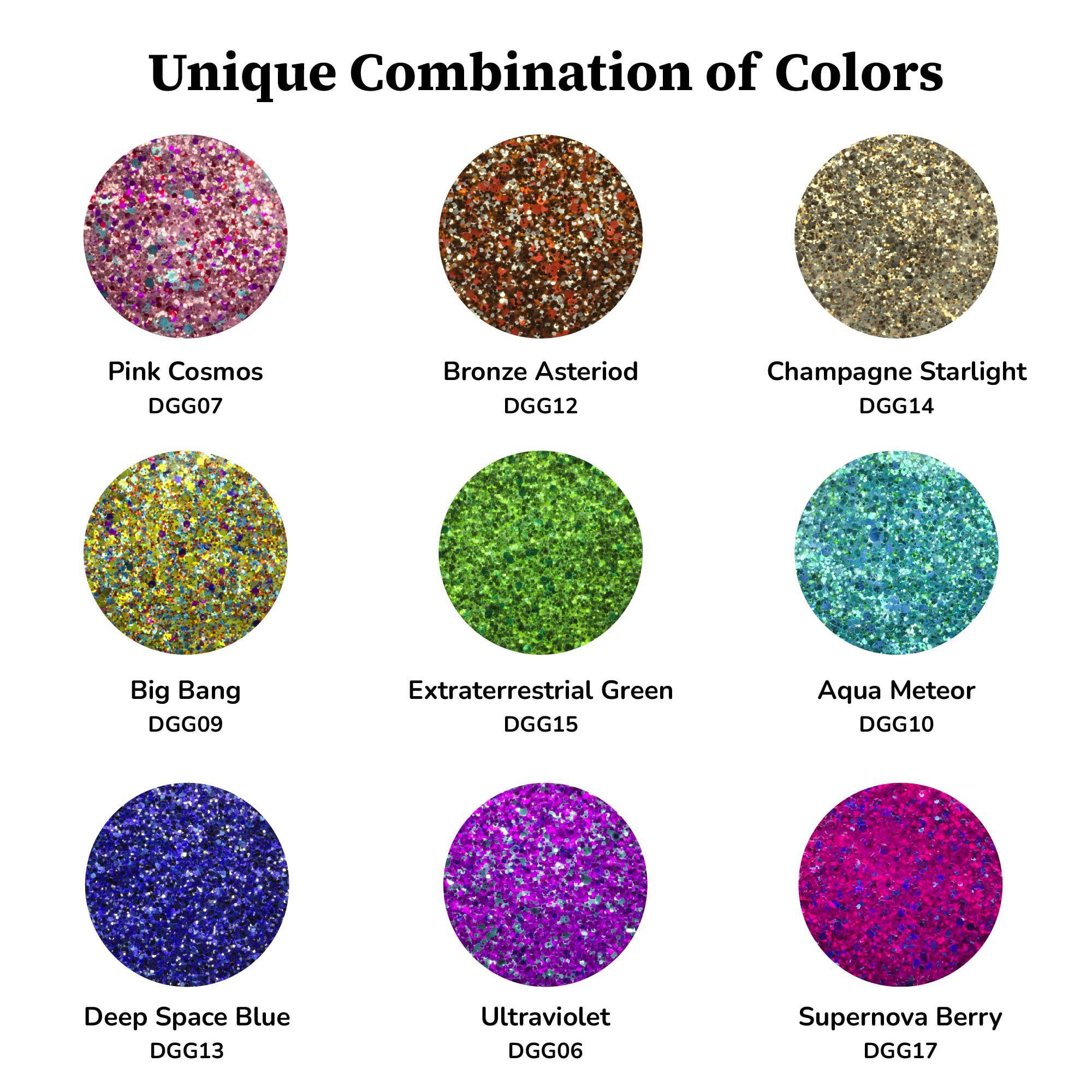 DecoArt Galaxy Glitter Bright Colors, 9 High-Sparkle Shades, 2 fl oz Bottles