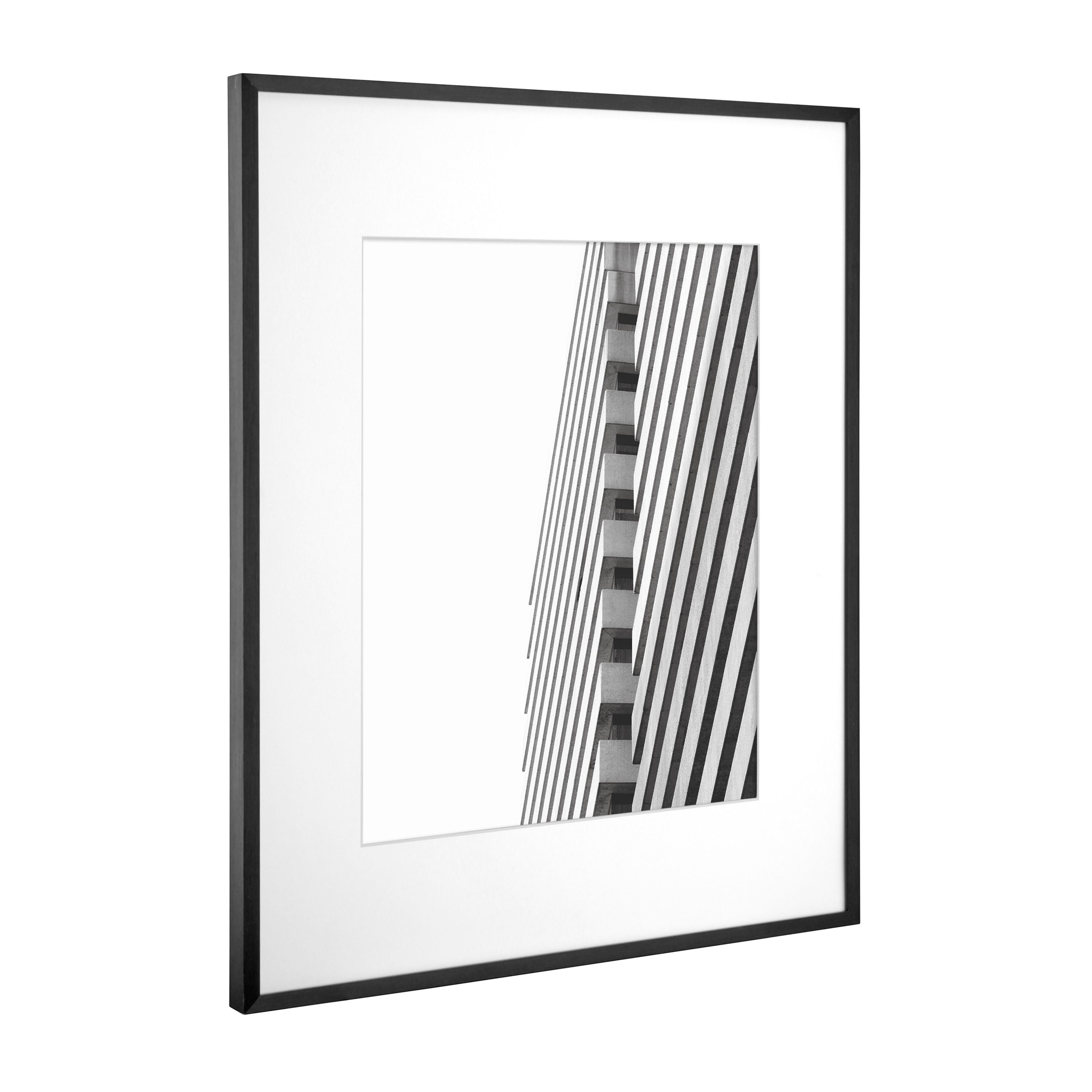 Better Homes & Gardens 16 x 20 Matted to 11 x 14 Metal Gallery Wall Picture Frame, Black, Non-Glare