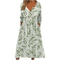 thumbnail image 1 of Vestidos Para Mujer Vestidos de Otoño Estampado de Moda Causal Escote en V Botón Manga Larga Bolsillos de Vacaciones Vestido Odeerbi  ODB130446, 1 of 3
