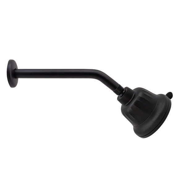 Westbrass CO572F-62 5" Round 5-Function Filtered Adjustable Spray Shower Head with 10" Shower Arm, Matte Black