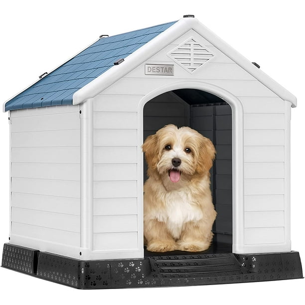 Destar Durable Waterproof Plastic Pet, Outdoor Dog Kennel With Roof And Floor