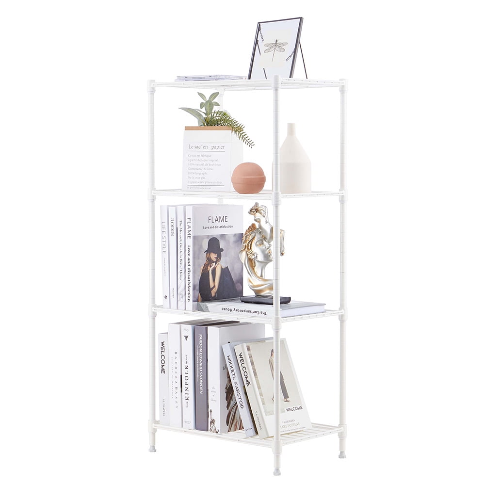 4 tier white powder shelving unit 12x18x39in
