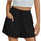 thumbnail image 1 of Pantalones Cortos de Piernas Anchas para Mujeres Lino de Color Sólido, Cintura Elástica Cómoda Longitud Regular, 1 of 8
