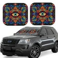 thumbnail image 1 of Disketp Vibrant Psychedelic Eye Pattern 2 Piece Windshield Sunshades,Folding Windshield Sun Shade for Car SUV Trucks Sedan,Blocks UV Rays Sun Visor Protector-Small, 1 of 6