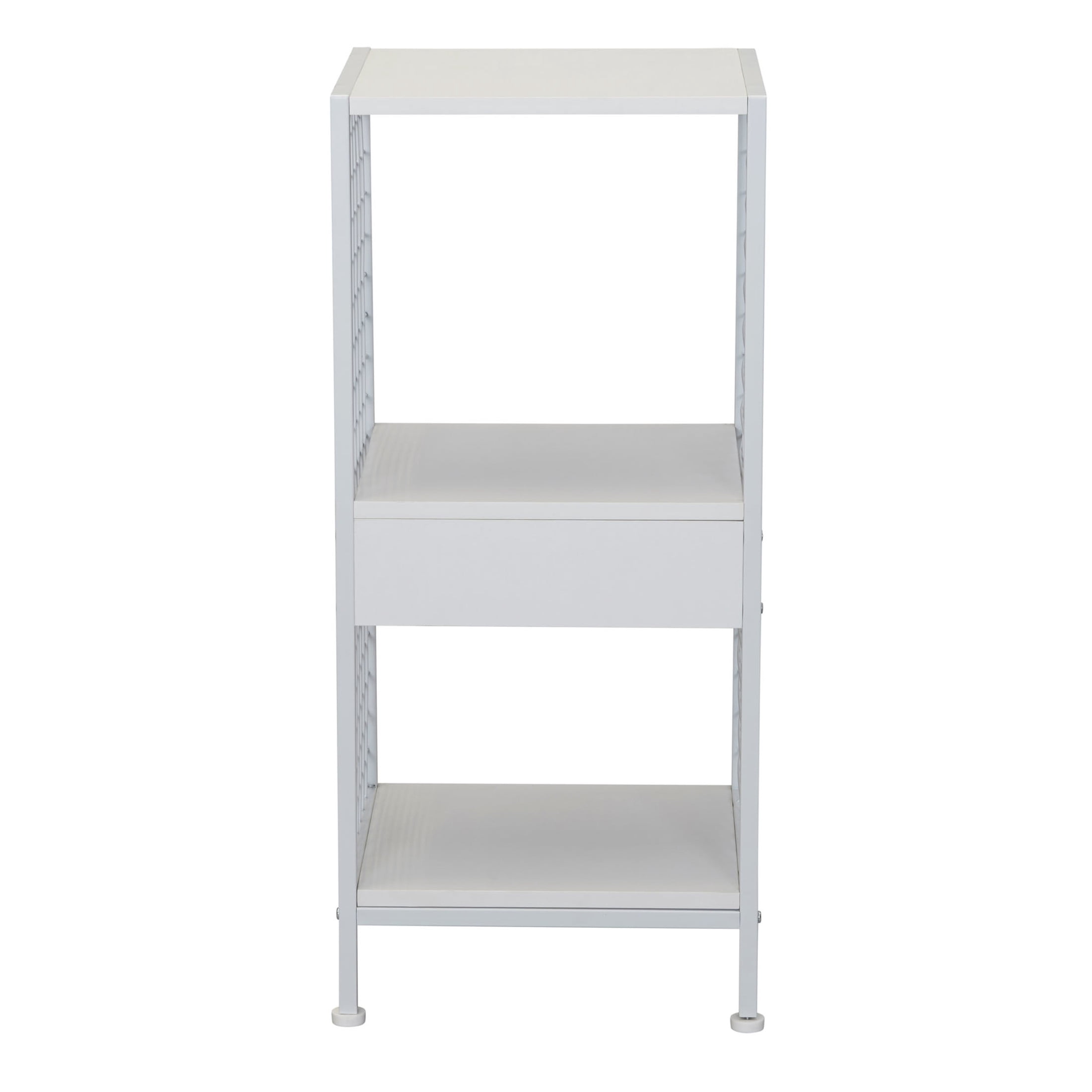 Household Essentials Trellis Open Storage Bookshelf with 2 Cube Compartments Scandinavian White and White Metal