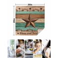 thumbnail image 4 of Western Texas Star Retro Cloth Napkins Set of 8 Reusable Dinner Napkins, Vintage Farmhouse Brown Teal Wooden Cocktail Napkin Washable Table Napkins for Wedding/Holiday Party/Baby Shower 20"x20", 4 of 7