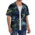 thumbnail image 4 of Xecao offers the Cartoon Dinosaur for Men's Casual Short-sleeved Shirt, a button-up collared shirt with a pocket, perfect for beach vacations and yacht travel in the Medium size., 4 of 7