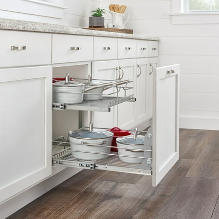 Rev-A-Shelf - Two-Tier Kitchen Storage Wire Basket - Chrome