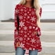 thumbnail image 3 of Mujeres Casual Manga Larga Cuello Redondo Tops Blusa Suelta Navidad Impreso Camisas Fridja  bvmnju2351, 3 of 5