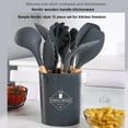 thumbnail image 3 of 12Pcs Silicone Kitchen Utensils Cooking Wooden Handle Non Stick Pot Kitchenware Set Storage Bucket Silicone Kitchen Utensils, 3 of 9