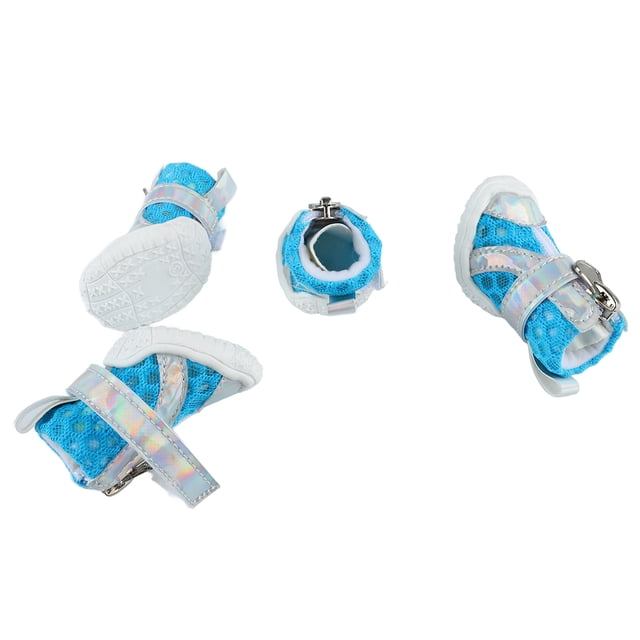 Botines para Perros Bling Bling 4 Uds Verano Ligero Transpirable Malla Antideslizante Azul
