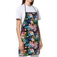 thumbnail image 3 of Fuzoiu Colorful Flowers Print Waterproof Apron, Kitchen Apron for Women Men Chef, Apron for Christmas Dinner Party Cooking Baking Crafting House Cleaning Kitchen, 3 of 7