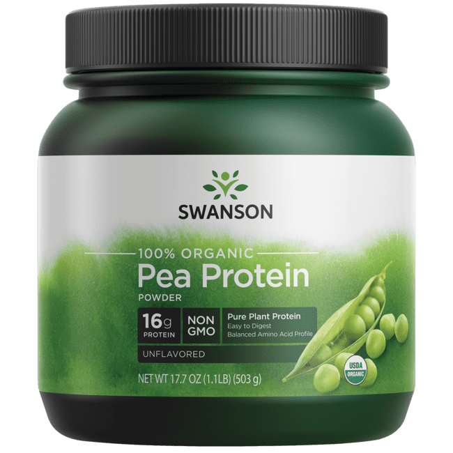 Swanson 100% Certified Organic Pea Protein Powder Non-Gmo 1.1 lb Pwdr