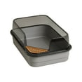 thumbnail image 1 of SIYTUAU Grey Semi Enclosed Litter Box Plastic High Sided With Shovel For Cats Anti Splash Design Grey Semi Enclosed Litter Box Grey, 1 of 6