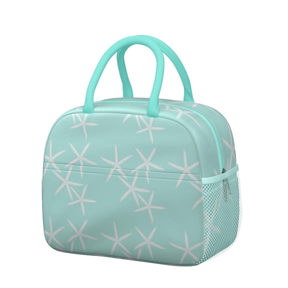 Lunch Bag Lunch Box for Women Reusable Insulated Lunch Bags,Water-Resistant White Starfish Cooler Lunch Tote Bag, Large Capacity for Work Travel Picnic