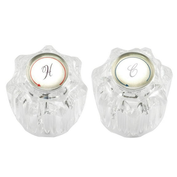 2 Pack Practical Campers Shower Faucet Knobs Acrylic Replacement for Campers Bathroom Sink Hot Cold Water Handle