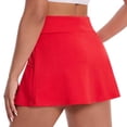 thumbnail image 6 of Only Moment Flowy Shorts for Women Polyester,Spandex Yoga Shorts Basic Versatile Stretchy Flared Pleated Skater Mini Skirts Tennis Skorts for Wowomen Red,XL, 6 of 6