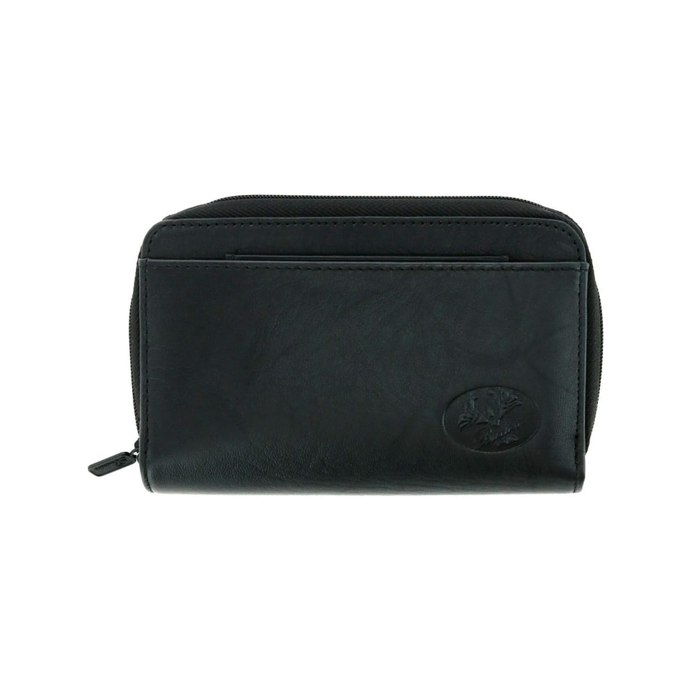 Buxton Black Leather Heiress Double ZipAround Indexer Organizer