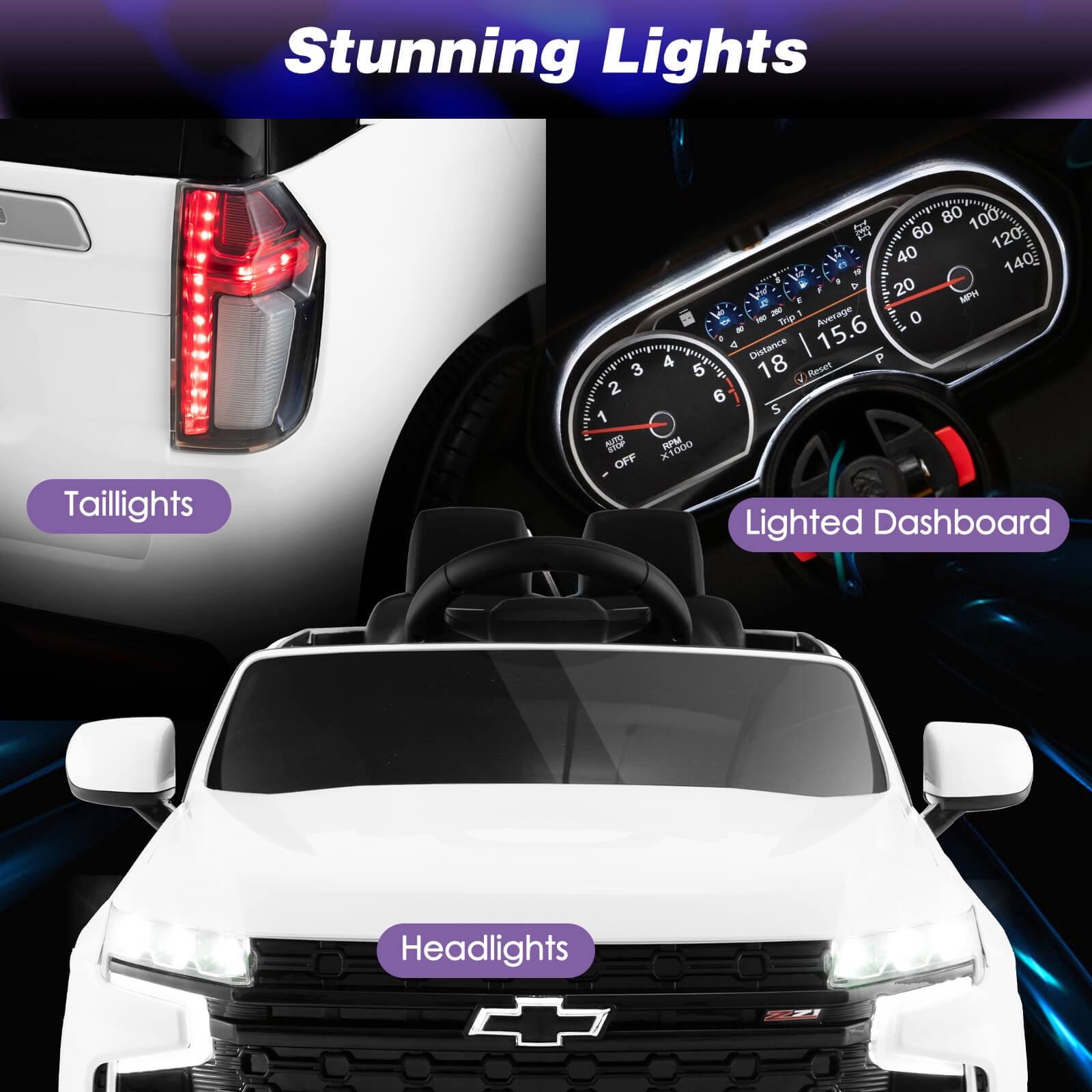 Infans 12V Kids Ride On Car Chevrolet Tahoe Electric Truck SUV Remote w/ Light & Music