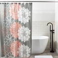 Madison Park Lola 100 Cotton Floral Printed Shower Curtain, Grey/Peach