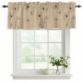 thumbnail image 2 of Black Khaki Valances for Windows, Decorative Rod Pocket Window Valance Curtains, Spring Flora Short Curtain Drapes for Kitchen/Bathroom/Living Room, 2 Panels, 42" W x 12" L, 2 of 8