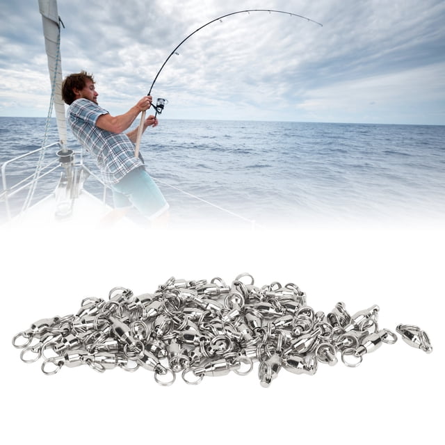 Ball Bearing Fishing Swivel, 50pcs Stainless Steel Solid Welded Rings Barrel Swivels Saltwater Freshwater Fishing