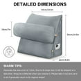 thumbnail image 5 of CJC Velvet Soft Triangular Wedge Pillow with Side Pocket, 3 in 1 Adjustable Bed Reading Pillow Bedrest Lumbar Neck Back Support Cushion, Gray, 5 of 9
