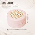 thumbnail image 2 of Fuzoiu Peaches Print Portable Jewelry Box,Round Mini Leather Travel Jewelry Case,Small Travel Jewelry Organizer,Jewelry Holder for Ring Necklace Earring for Women Girls-Pink, 2 of 7