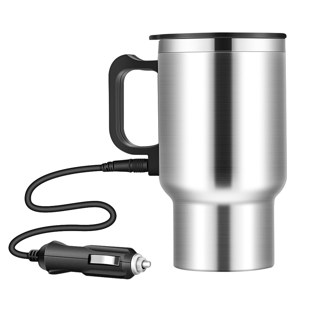 Stainless Steel 12V Car Auto Adapter Travel Mug Thermos Heating Cup Kettle 1pcs 