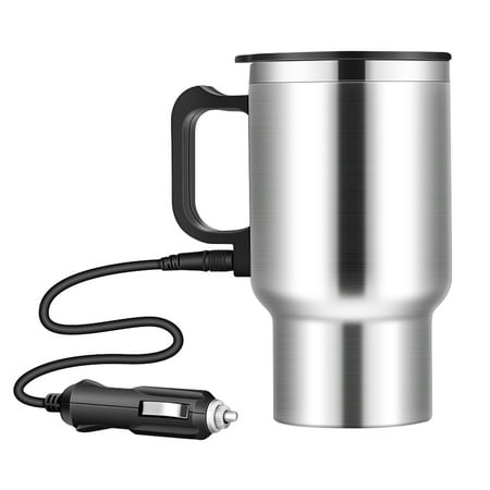 

12V 450ML Stainless Steel Cup Kettle Travel Coffee Mug Portable Electric Car Water