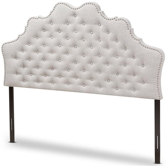Baxton Studio Hilda Tufted Queen Panel Headboard in Grayish Beige