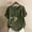 Army Green, variant on HOMBOM Womens Shirts Cotton Linen Button Floral Black Spring Crewneck Short Sleeve Loose Fit Blouse for Women