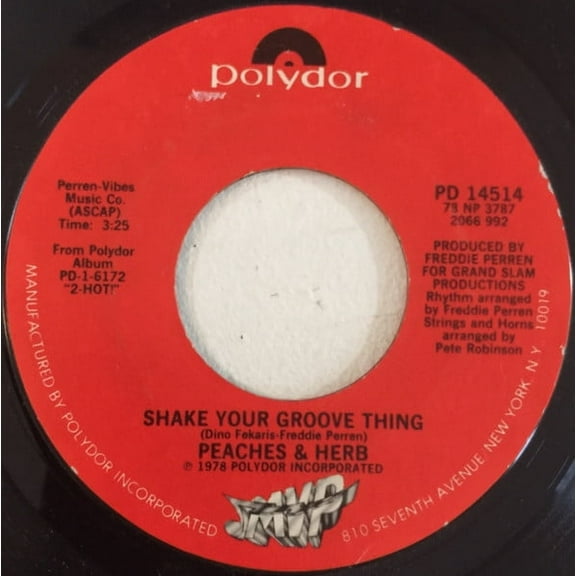 Peaches & Herb – Shake Your Groove Thing / All Your Love (Give it Here) (7" 45RPM Vinyl) (New)