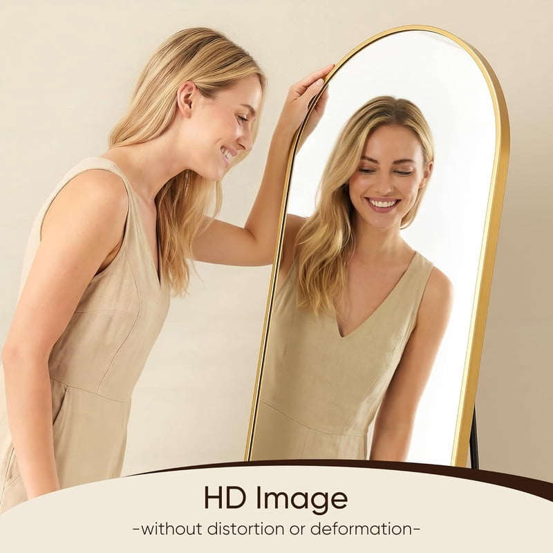 Lumora 21"x 56" Arched Full Length Mirror Floor Mirror Full Body Standing Mirror, Gold