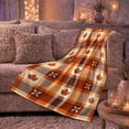 thumbnail image 6 of Autumn Harvest Maple Leaf Plaid Pattern, Festive autumn celebration Scene, Warm Flannel Blanket for Living Room and Family Room, Art Lovers autumn celebration Gift, Festive Home Decor, 6 of 9