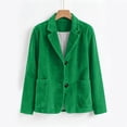 thumbnail image 5 of Cmfcve Womens Corduroy Blazer Fall Winter Dressy Casual Suit Jackets Long Sleeve Button Down Loose Fit Blazer Coat, 5 of 7