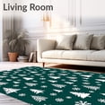 thumbnail image 2 of ODIKA 5'x7' Machine Washable Non-Slip Area Rug, Enchanted Evergreen Forest Half Moon Decorative Hearth High Traffic Rug, Green, 509123, 2 of 7