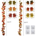 thumbnail image 4 of RECUTMS 2 pack Fall Maple Garland- 5.8 ft/Pcs Autumn Hanging Leave Vines for Home Garden Wedding Party Fireplace Door Frame Decor, 4 of 7