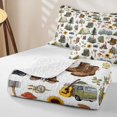 thumbnail image 4 of Manfei Kawaii RV Accessories Quilt King 3 Pieces,Camping Sunflowers Mushroom King Coverlet Set,Sage Green White,1 Bedspread and 2 Pillowcases, 4 of 7