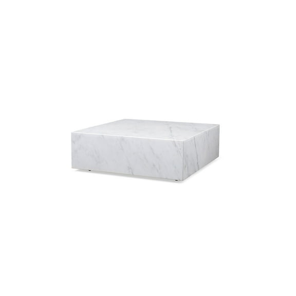Maykoosh Rococo Romance Cube Square White Marble Coffee Table: Square Shape with Casters - Elegant Design, No Assembly Required