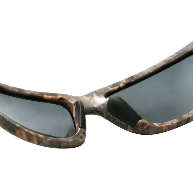 Fishoholic Polarized Fishing Sunglasses (5 Color Options) L/XL - Rubber  Inset - Free Hard Case & Pouch - UV400 Sun Protection - Great Fishing Gift  (CAMO-MB-blk) 
