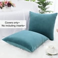 thumbnail image 5 of PiccoCasa 18"x18" Euro Velvet Throw Pillow Covers Pack of 2, Teal Blue, 5 of 8
