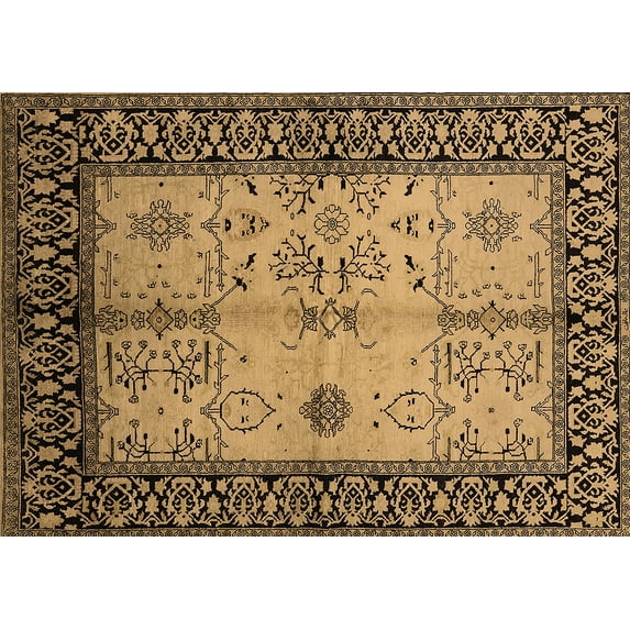 Ahgly Company Indoor Rectangle Oriental Brown Industrial Area Rugs, 2' x 5'