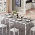 thumbnail image 1 of Garvee Dining Room Table for 6, 70.9” Mid Century Kitchen Table, Industrial Style with Heavy Duty Metal Frame, Waterproof, Rectangle Dining Desk for Party, Grey, 1 of 8