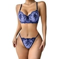 thumbnail image 2 of Lingerie Porte-Jarretelles en Résille Florale Aguichant 2 Pcs, 2 of 7