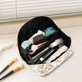 thumbnail image 2 of FORMRS Makeup Bag Travel Cosmetic Organizer for Women Fold Flat Zipper Pouch with Handle, Orange Floral Blooms, 2 of 8