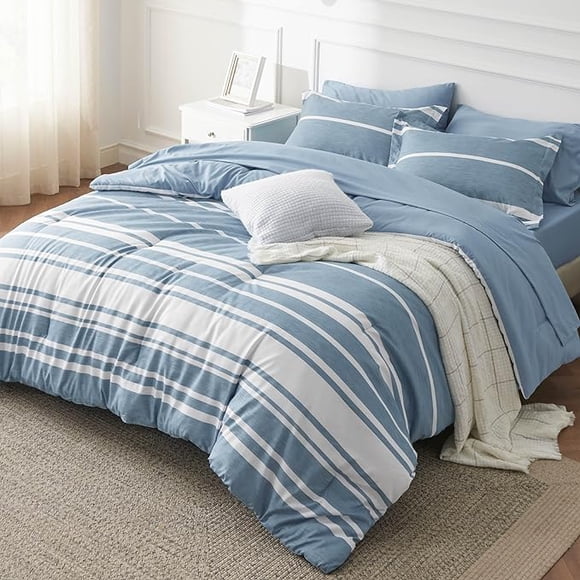 Bedsure Comforter Set Queen - Bed in a Bag Queen 7 Pieces, Juegos de Cama Bed Set