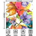 thumbnail image 6 of Floral Watercolor Shower Curtain, Flowers Colorful Painting Aesthetic Art Design Pattern Decor Durable Polyester Waterproof Cloth Bathtub Curtains for Bathroom with 12 Hooks, 72x72 Inch, 6 of 6
