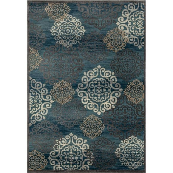 5 x 8 Pieds Novi Collection Jour Rêve Tissé Zone Tapis&44; Bleu